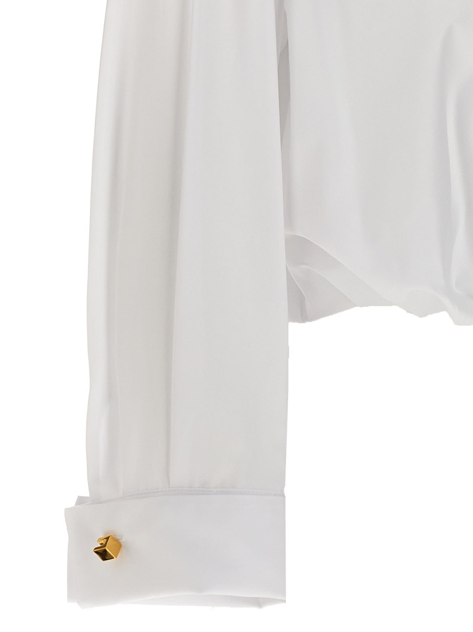 Shop Elisabetta Franchi Bare Back Shirt In Bianco