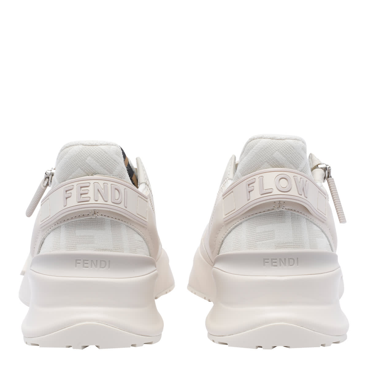 Shop Fendi Flow Sneakers In White