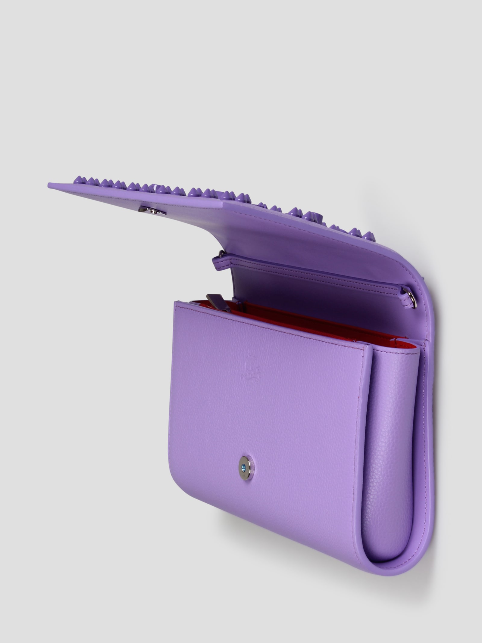 Shop Christian Louboutin Paloma Clutch In Pink & Purple