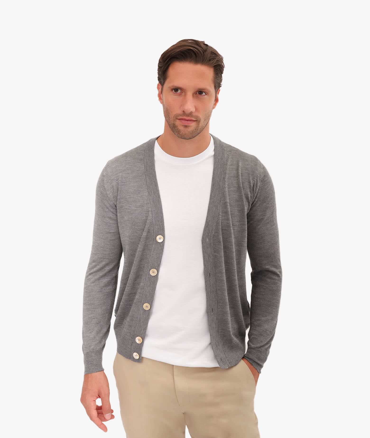 Shop Larusmiani Cardigan Spirit 54 Cardigan In Lightgray