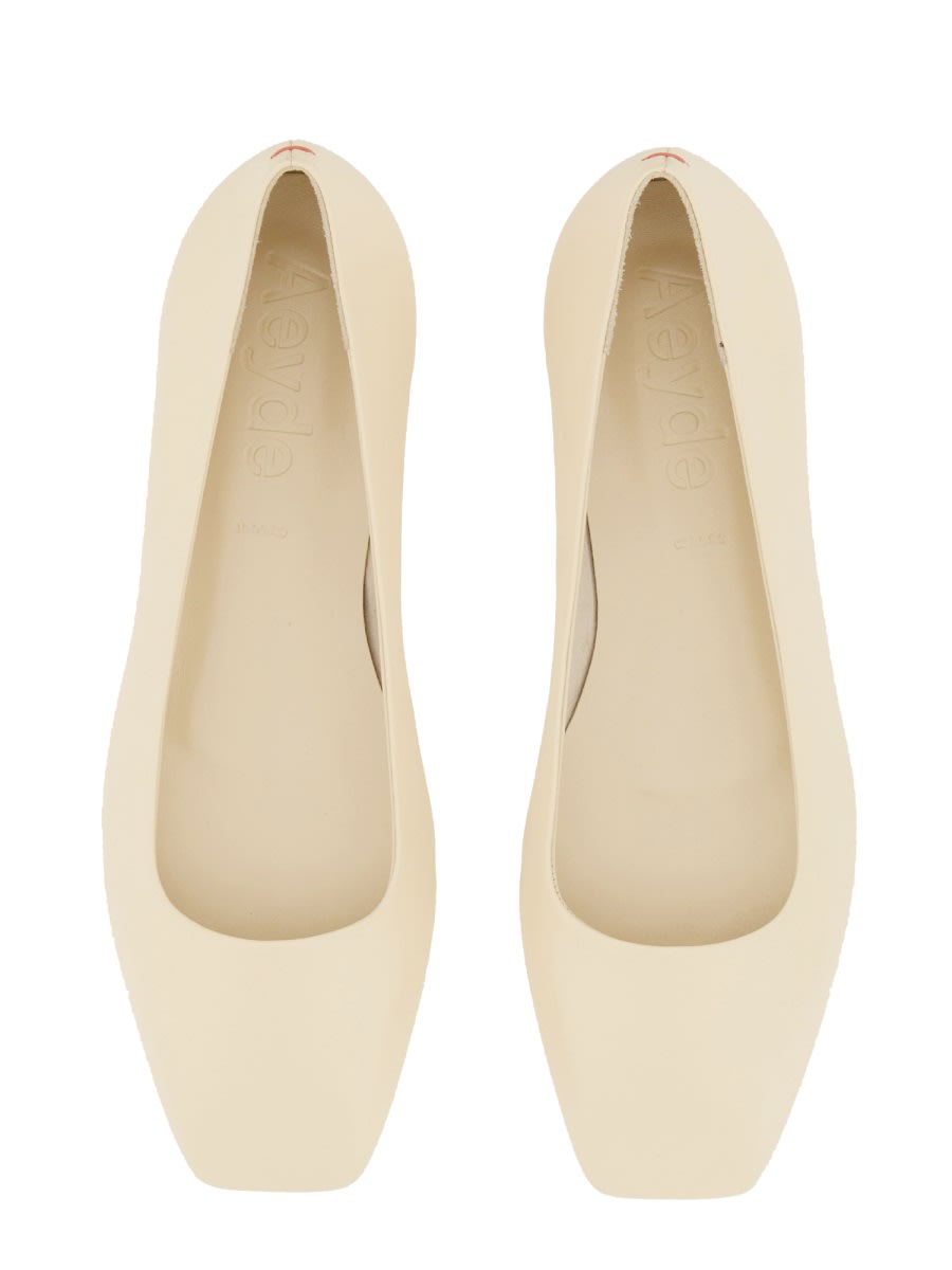 Aeyde Aeydē "ida" Dancer Nappa Leather Flats In White