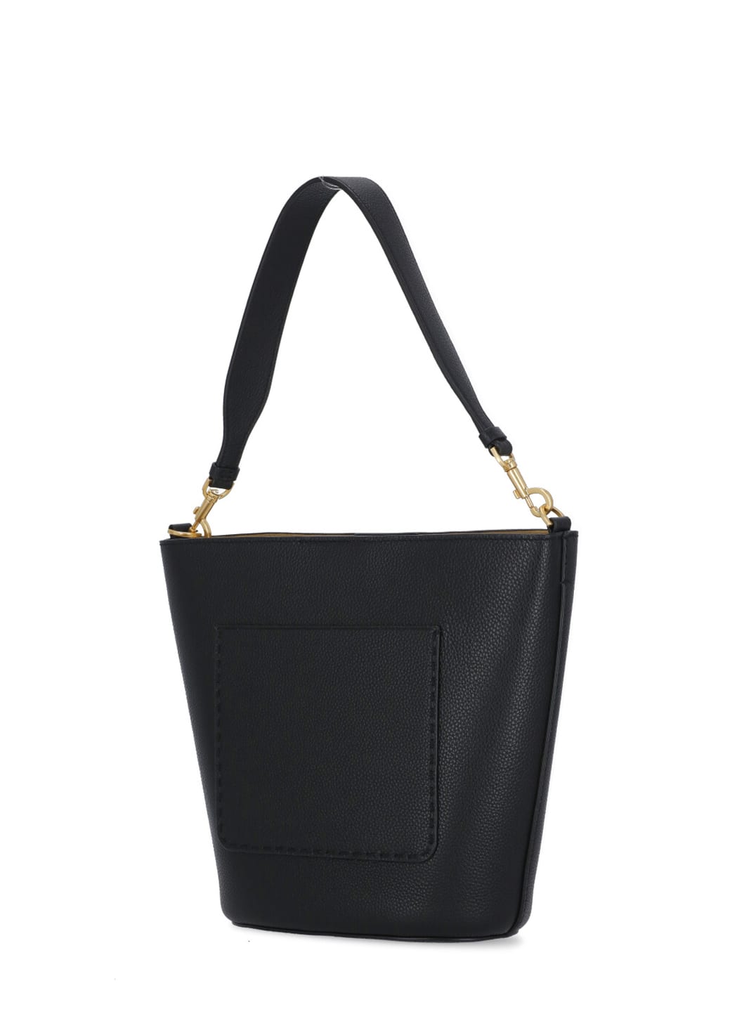 Tory Burch Mcgraw Small Leather Bucket Bag In Black