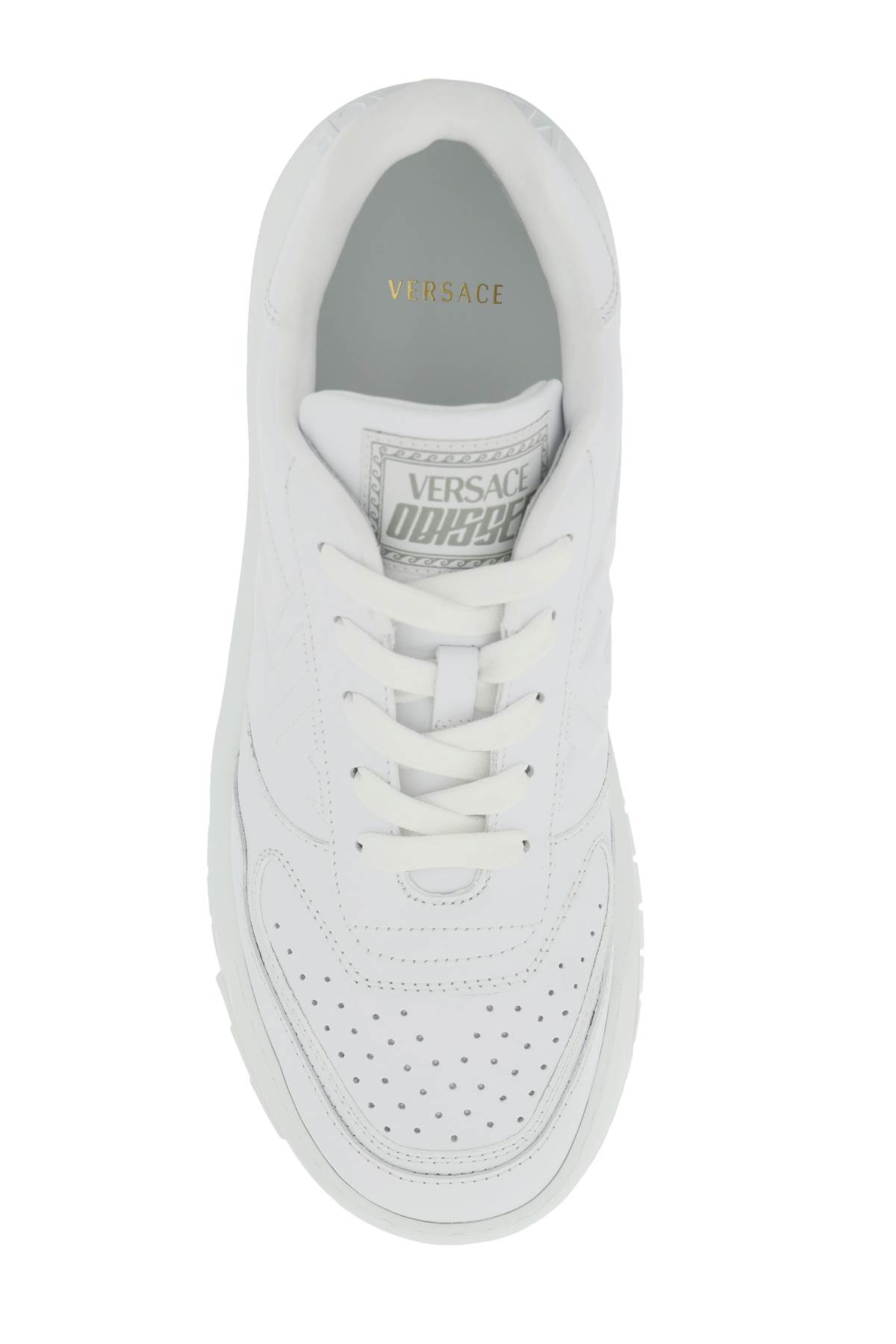 Shop Versace Odissea Sneakers In Optical White (white)