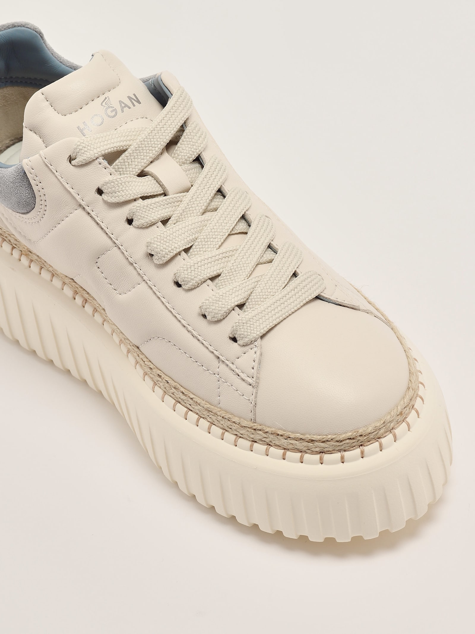 Shop Hogan H-stripes Platform Low-top Sneakers In Burro-avio