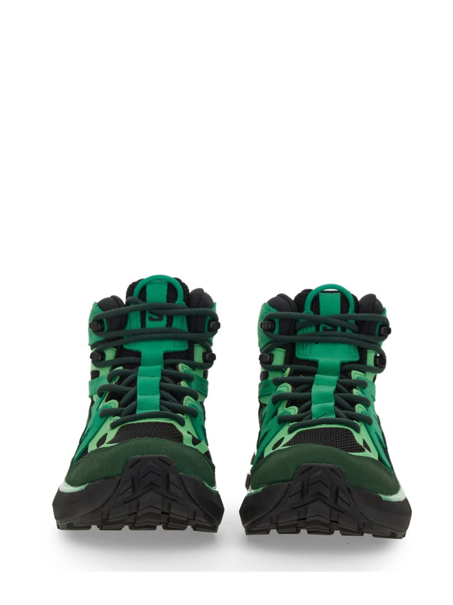 Shop Salomon Odyssey Elmt Mid Gore-tex In Green