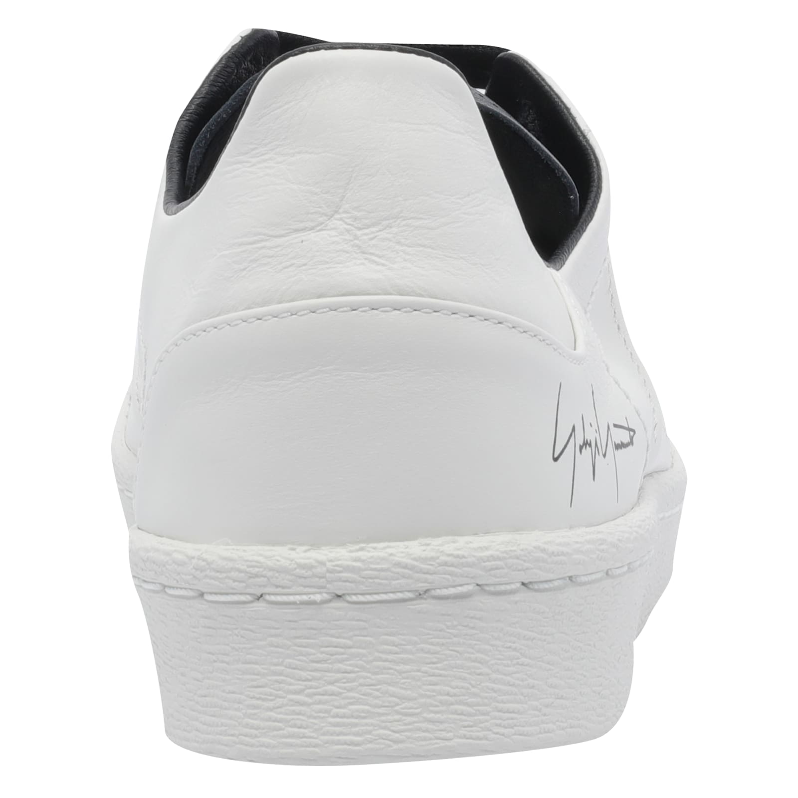 Y-3 Premium Leather Sneakers With Rubber Shell Toe In White