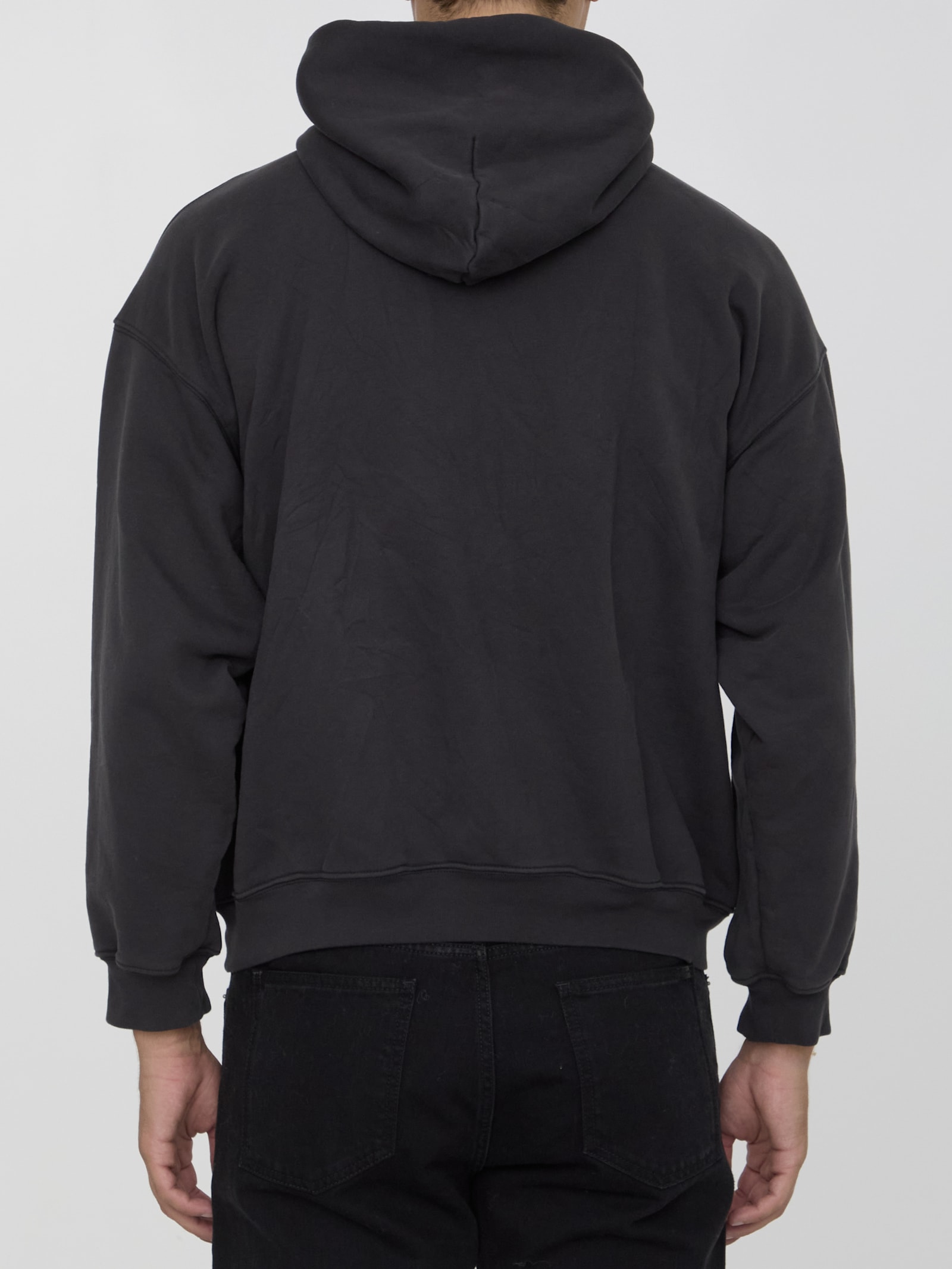 Shop Balenciaga Loop Sports Icon Hoodie In Black