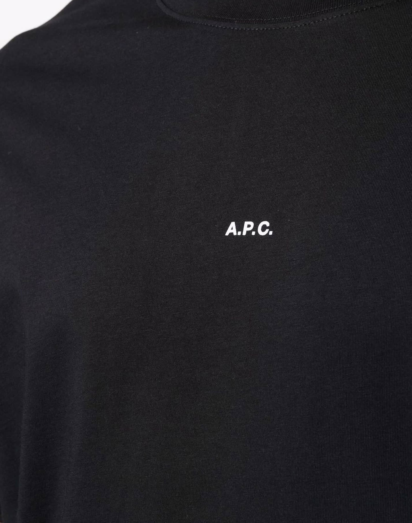 Shop Apc Black Cotton T-shirt In Lzz Black
