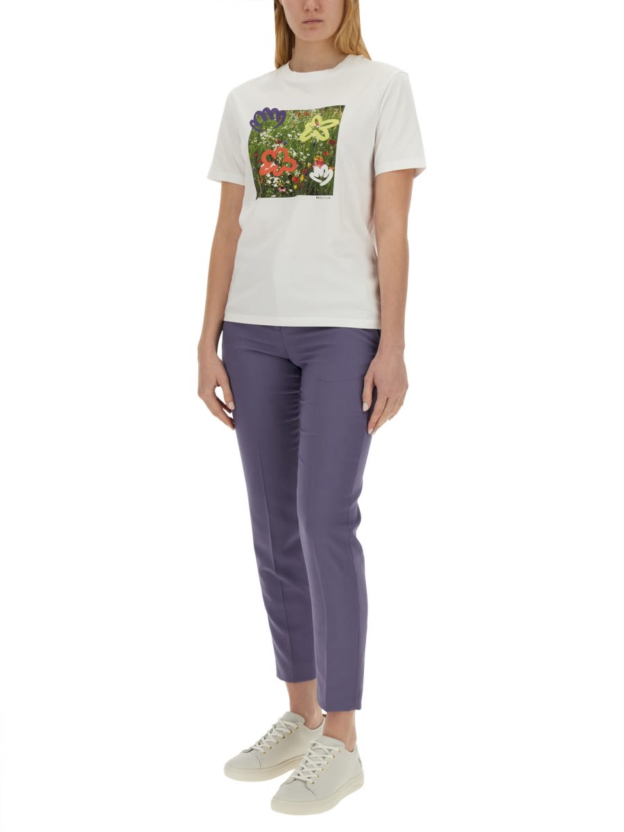 Shop Ps By Paul Smith Wildflowers T-shirt In White