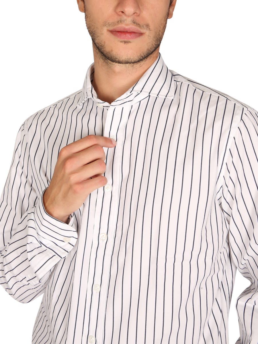 Shop Lardini Shirt With Striped Pattern In Multicolour