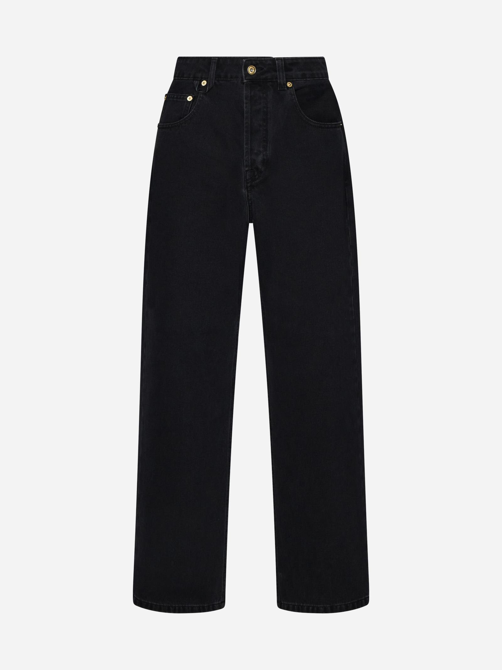 Shop Jacquemus De-nimes Large Jeans In Black