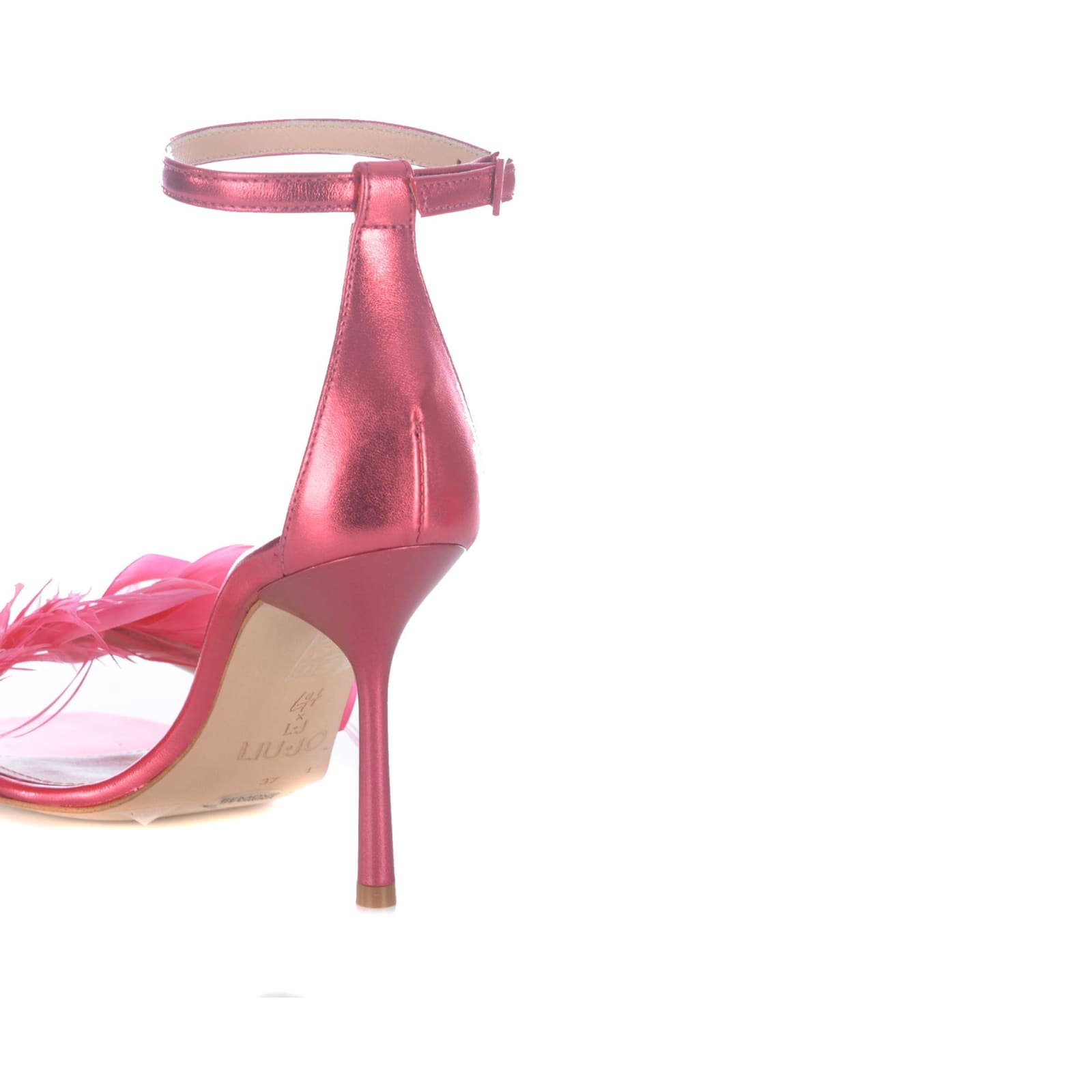 Shop Liu •jo Camelia Leather Sandals In Pink