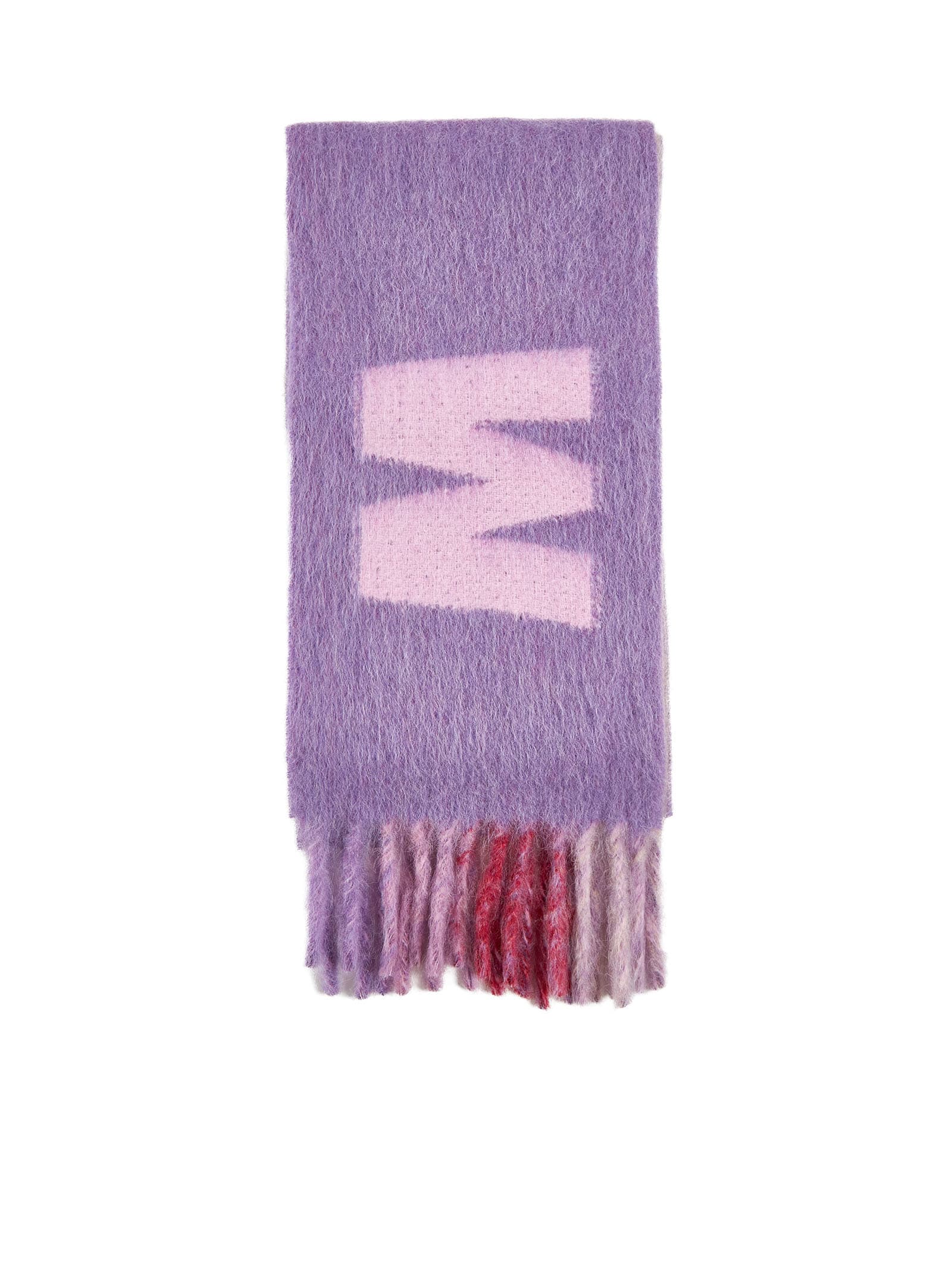 Shop Marni Scarf In Prune Violet