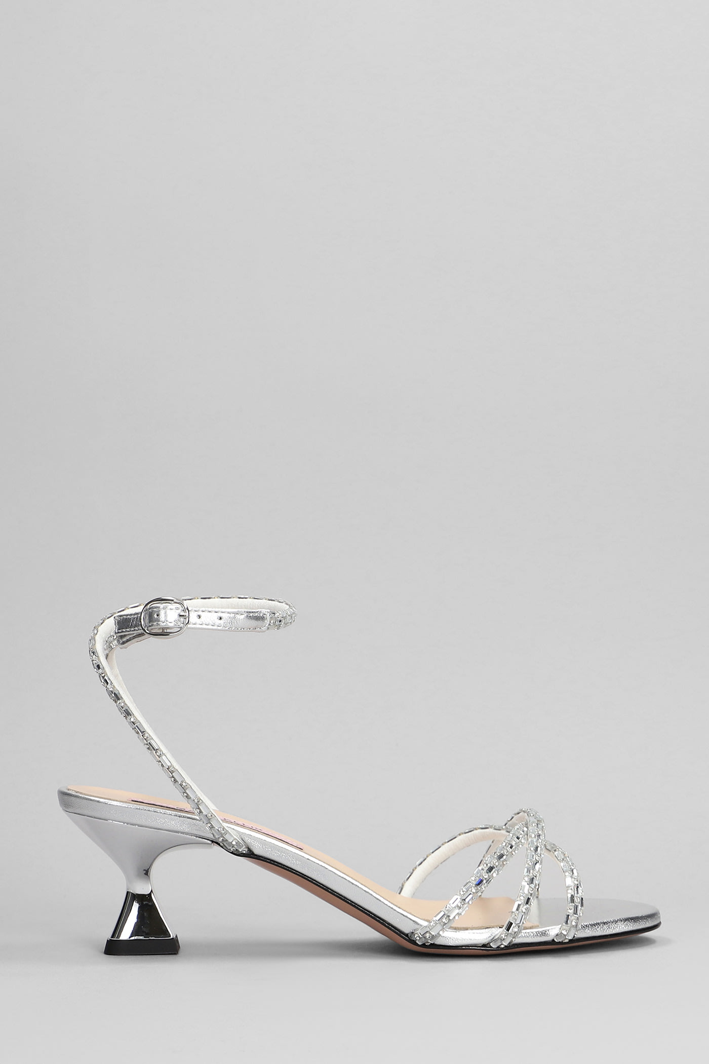 Sandals In Silver Leather