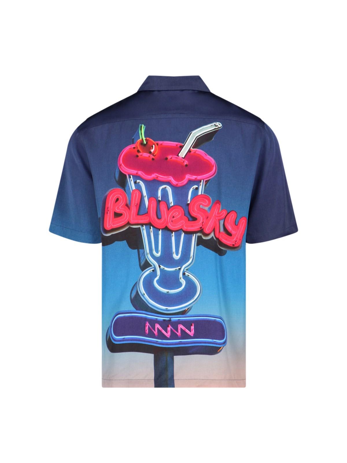 Blue Sky Inn Contrast-Trim Embroidered Logo Shirt