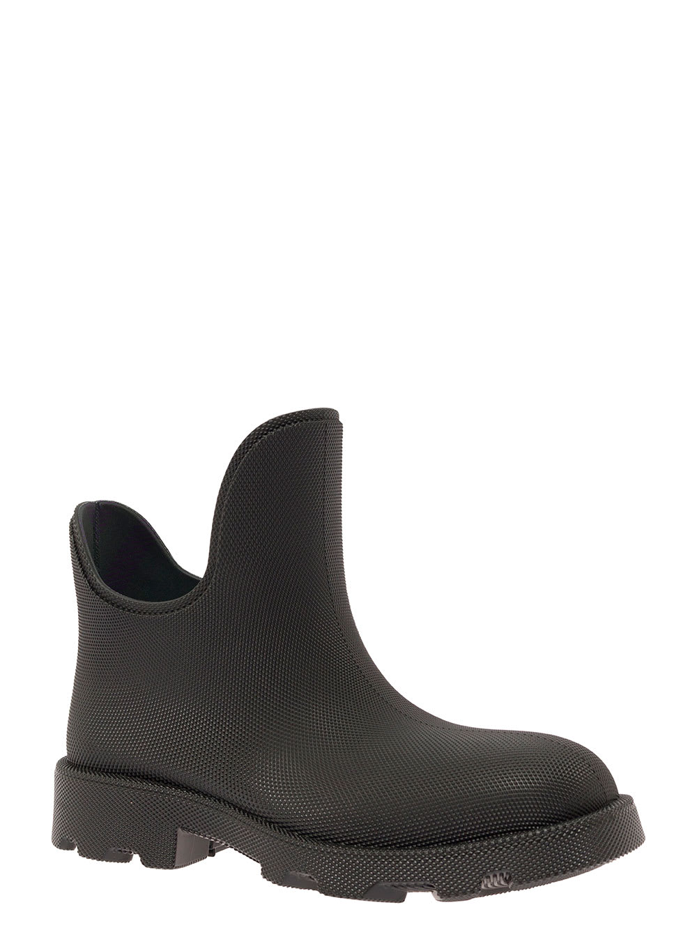 Shop Burberry Marsh Black Rainboot With Logo Detail In Rubber Man