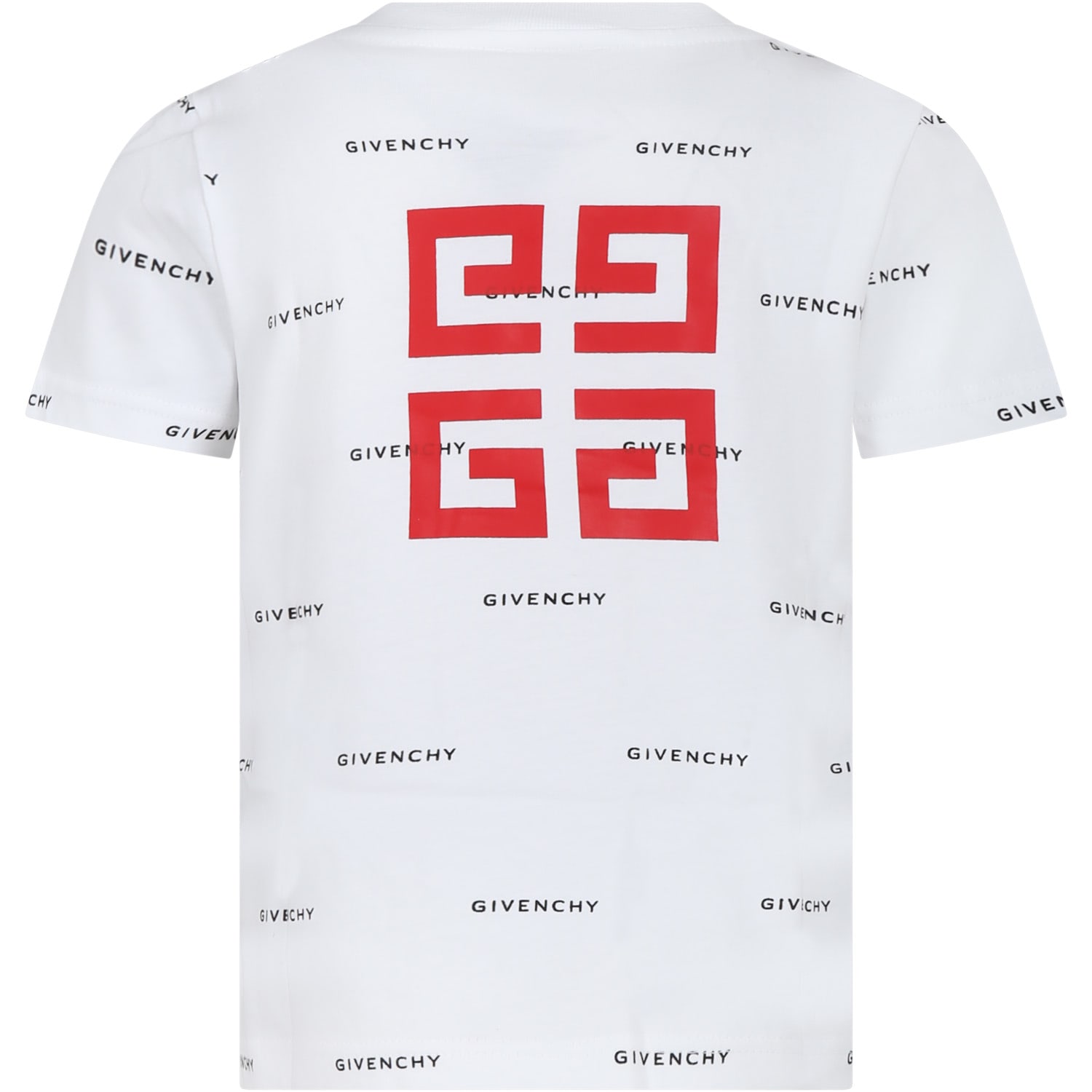 GIVENCHY WHITE T-SHIRT FOR BOY WITH ALL-OVER LOGO