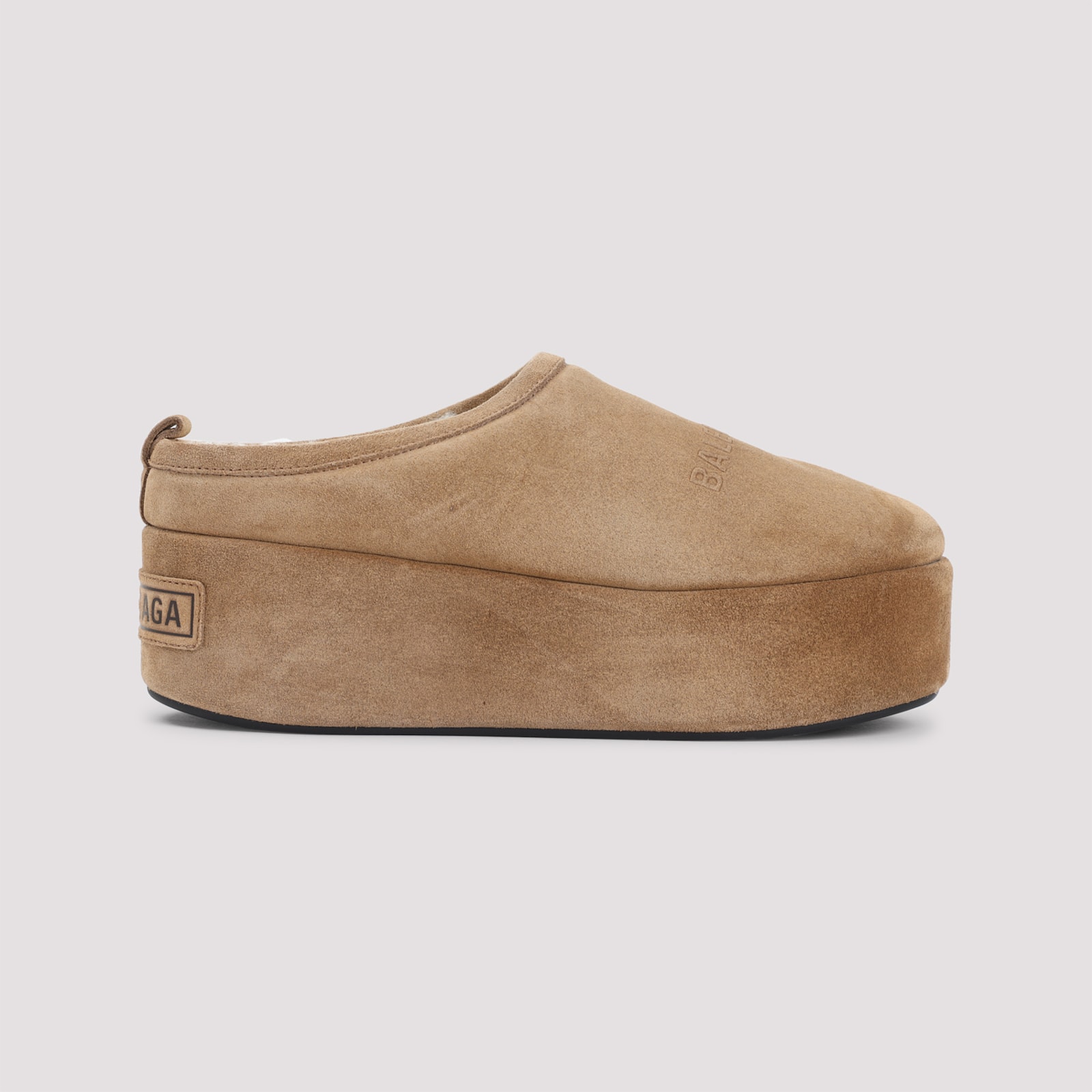 Balenciaga Women Alaska Soft Suede Mule With Plateau In Multi
