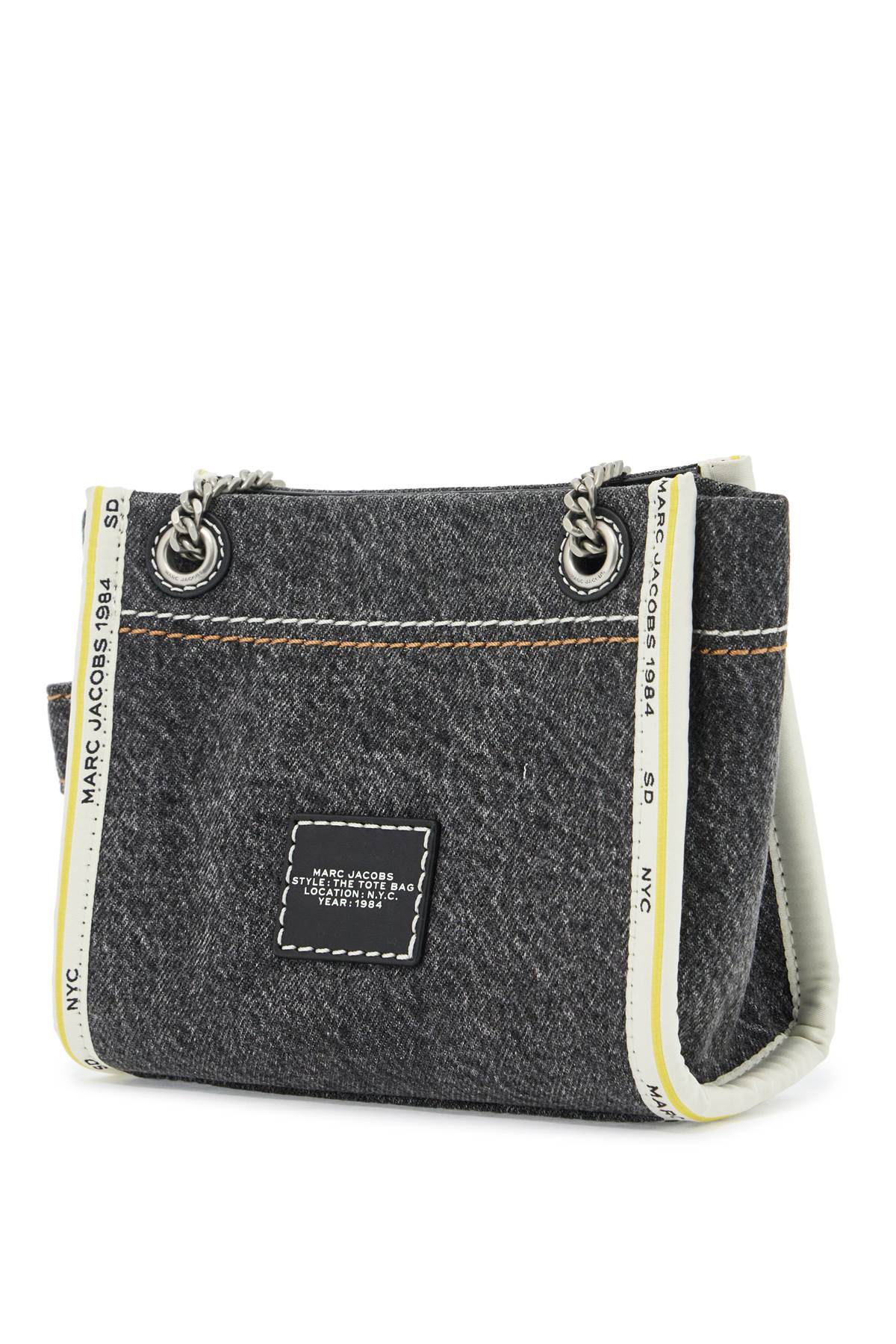 Marc Jacobs The Mini Tote Bag Denim In Black Wash (black)