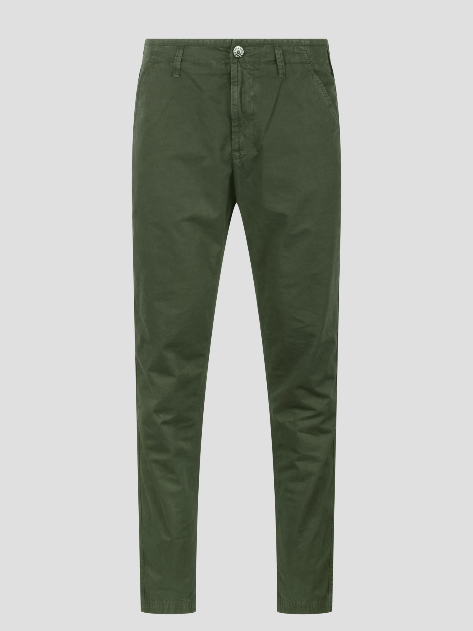 Shop Stone Island Slim Cotton Pant In Green