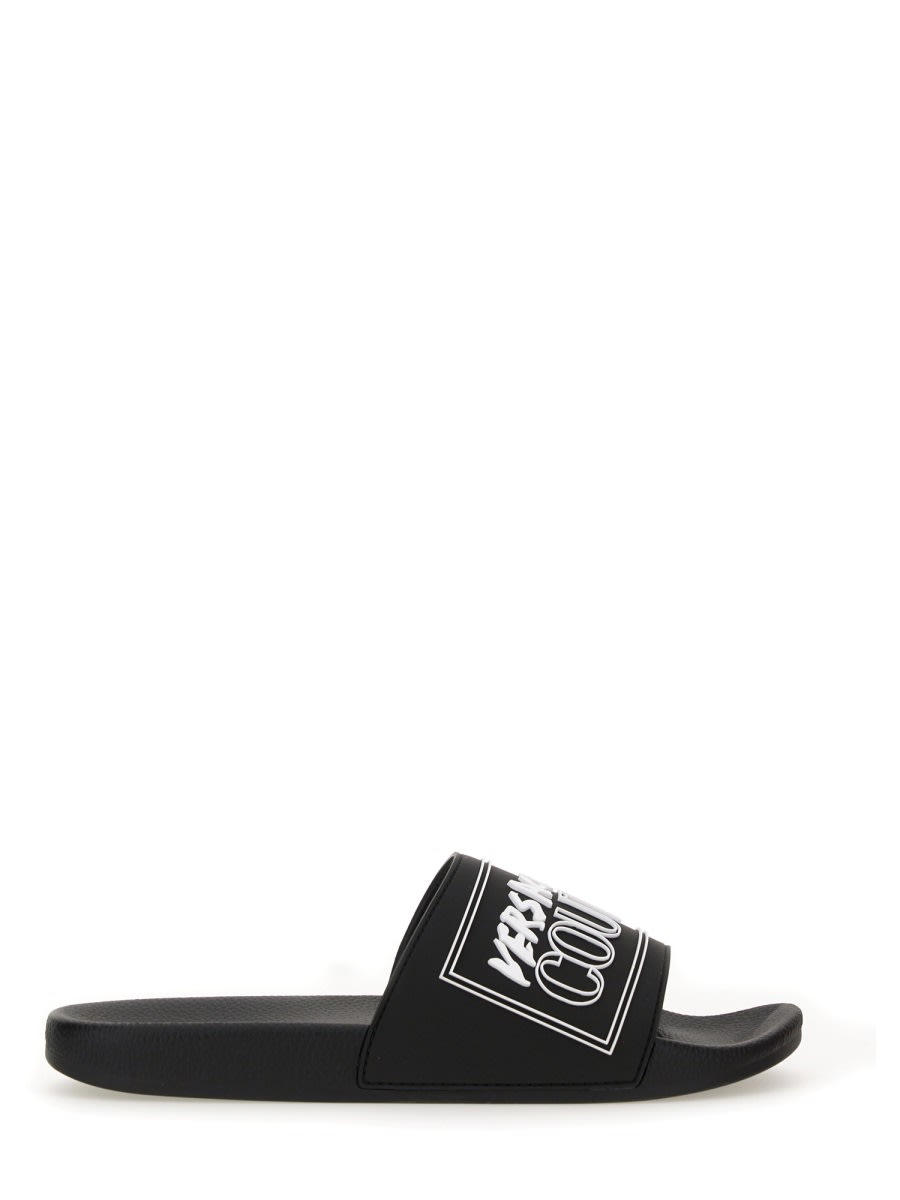 VERSACE JEANS COUTURE SLIDE SANDAL WITH LOGO