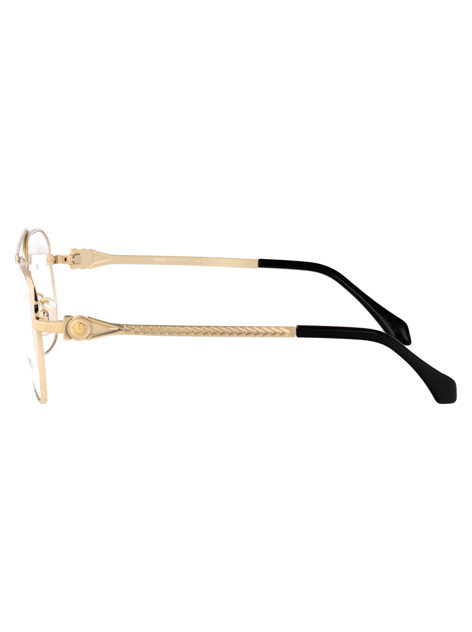 Versace 57mm Irregular Square Optical Glasses In Gold