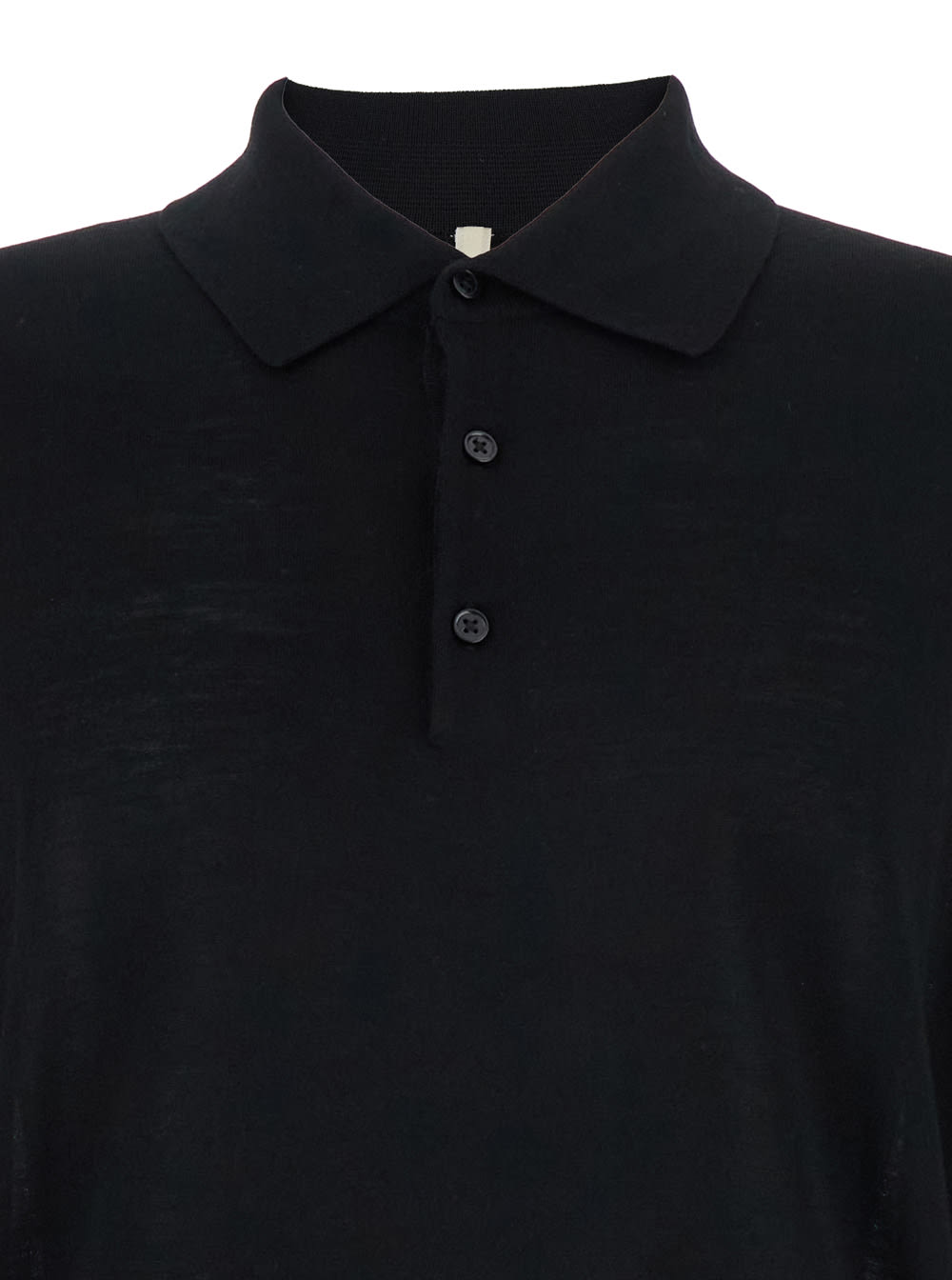 Sunflower Black Polo Shirt With Classic Collar And Ribbed Trims