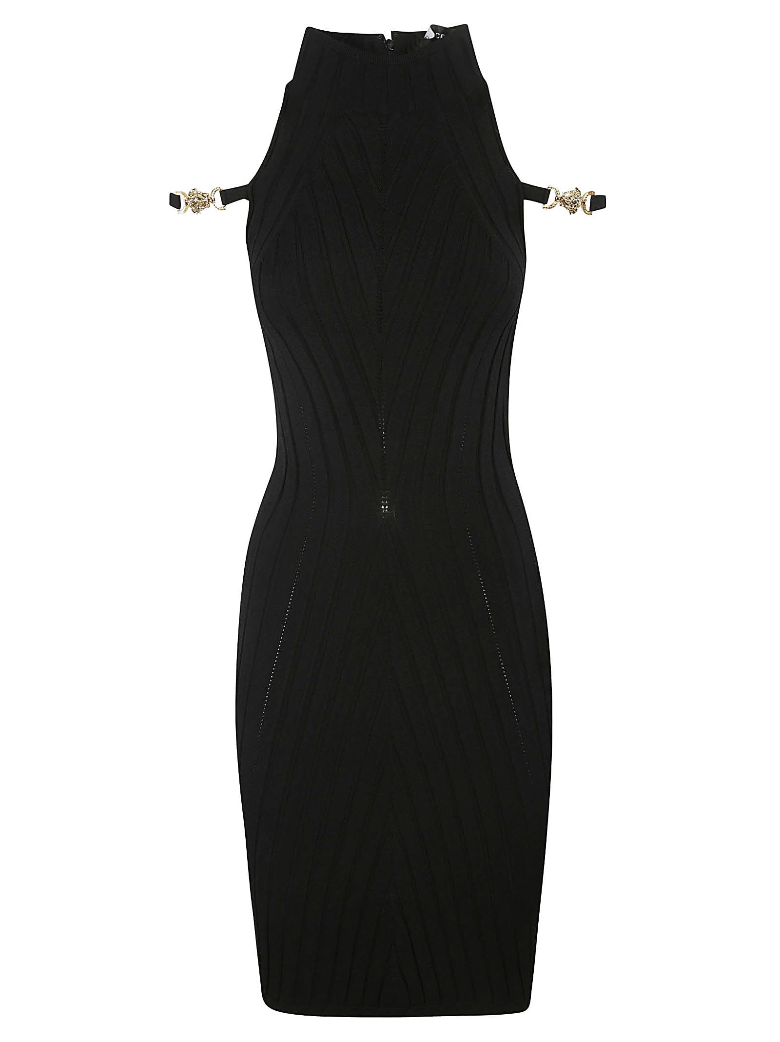 Versace Serie Bodycon Knit Dress In Black