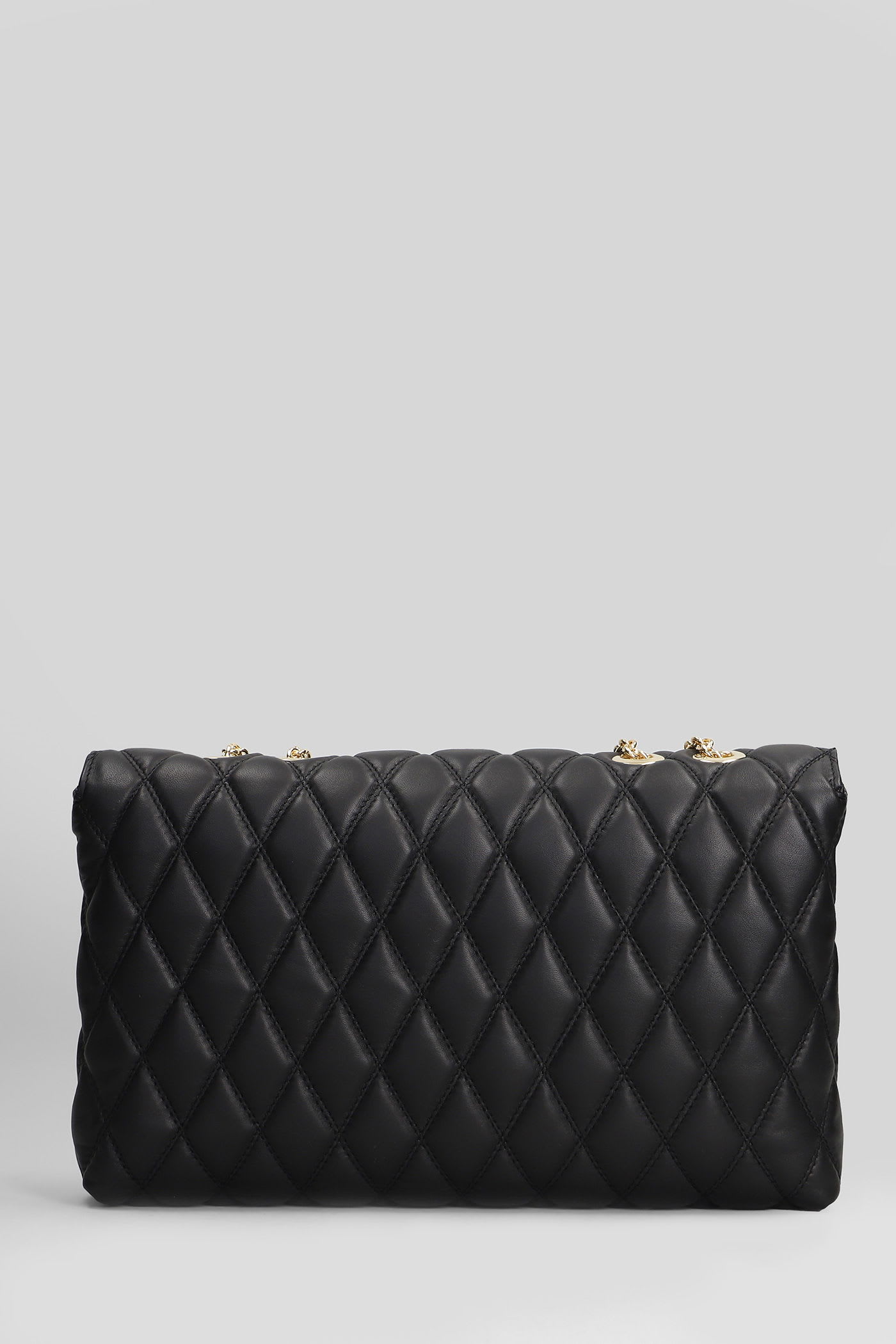 Via Roma 15 Shoulder Bag In Black Leather In Black