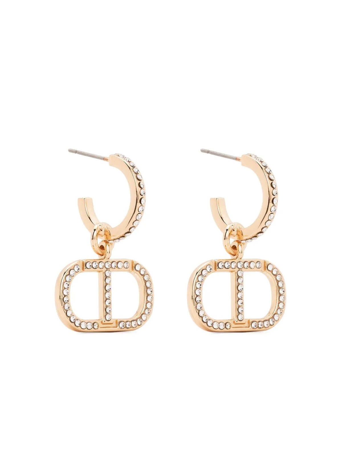 Twinset Crystal Embellished Logo Earrings