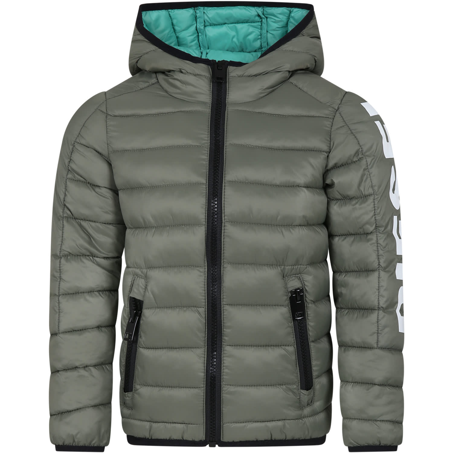 DIESEL kid hooded padded jacket