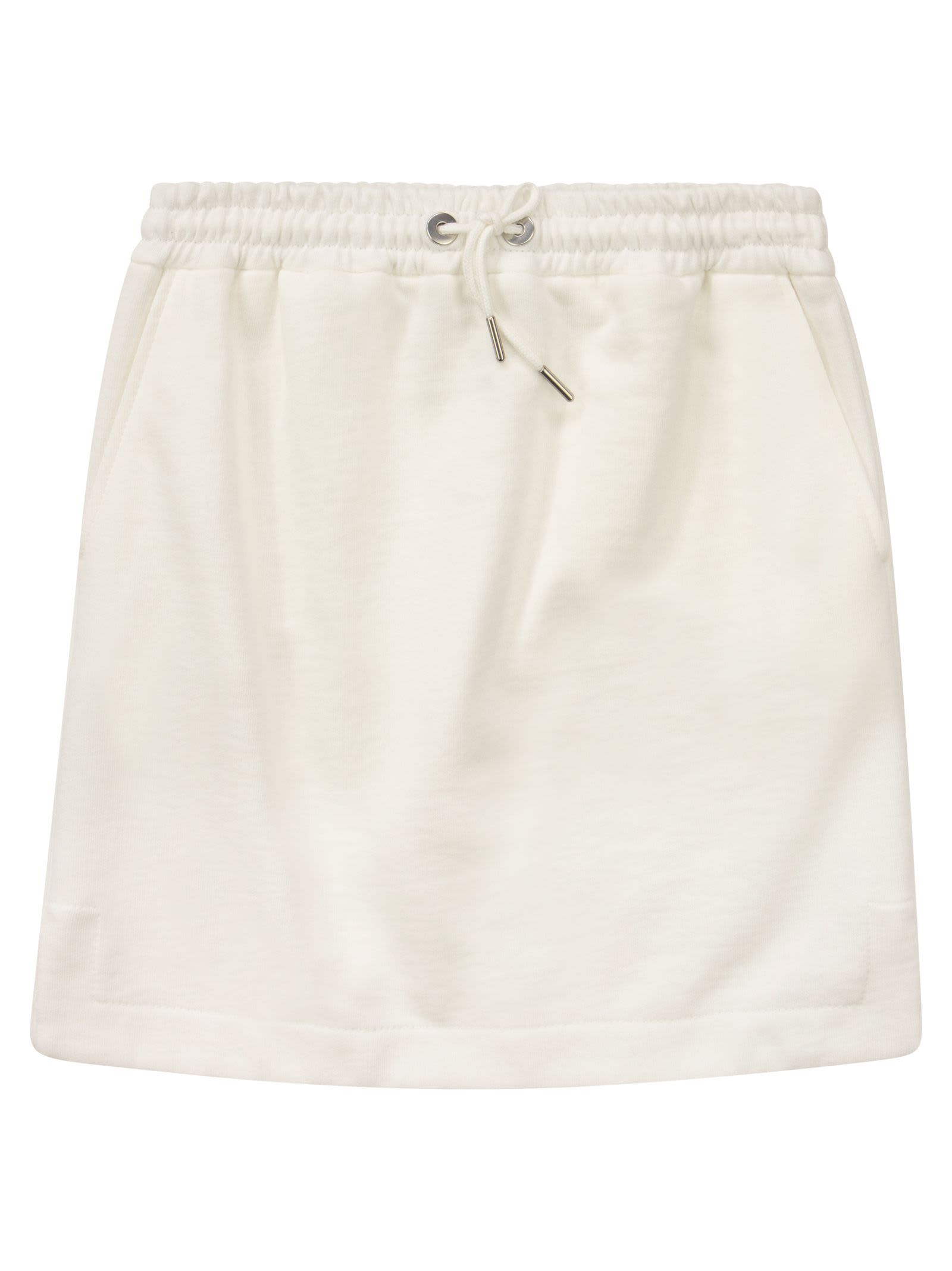 Brunello Cucinelli Smooth Cotton Fleece Skirt