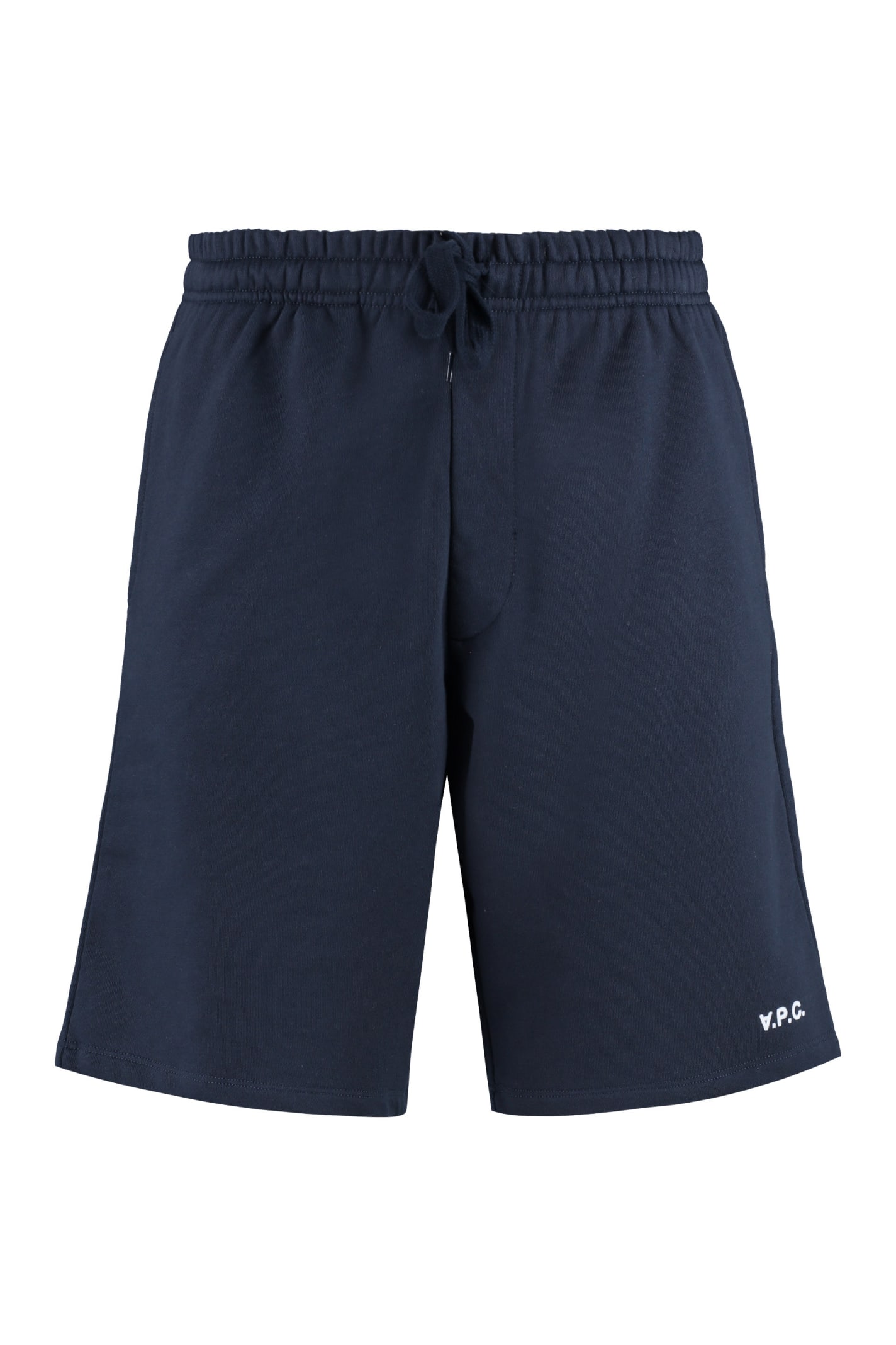 Shop Apc Stretch Cotton Shorts In Blue
