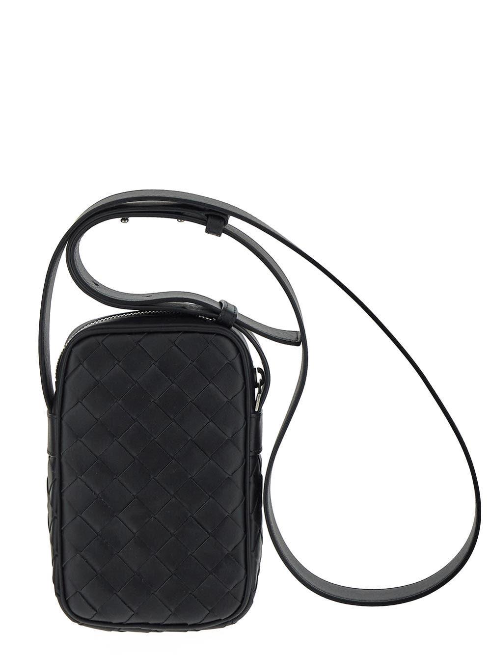 Bottega Veneta Black Smartphone Case In Black Silver