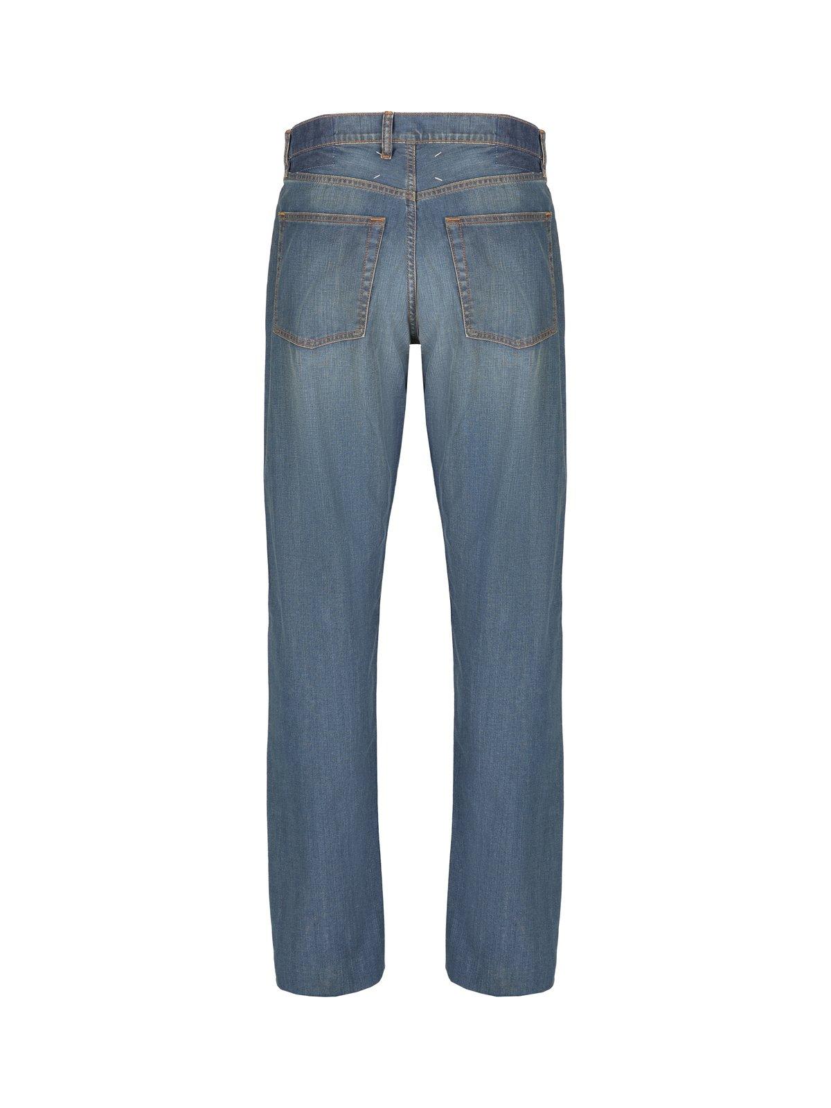 Shop Maison Margiela Americana Wash Turn-up Jeans In Blu