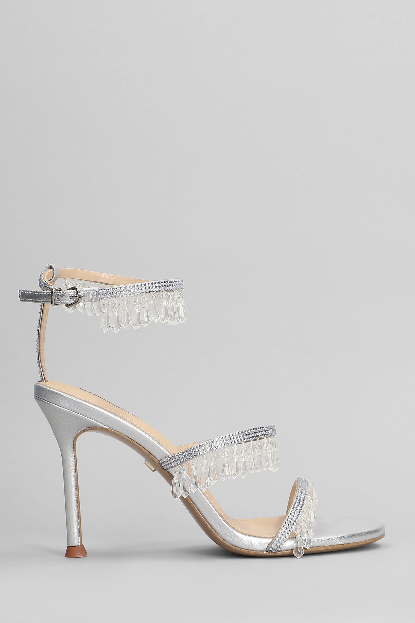 Flamenca 95 Sandals In Silver Leather