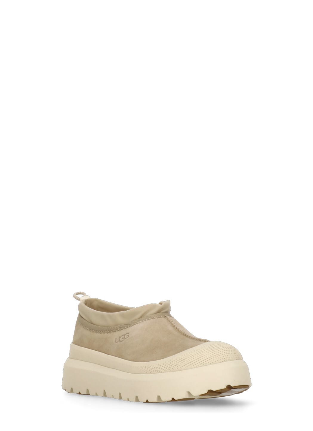 Ugg Slip-on Tasman Weather Hybrid In Pelle Scamosciata E Gomma Sabbia Uomo In Beige