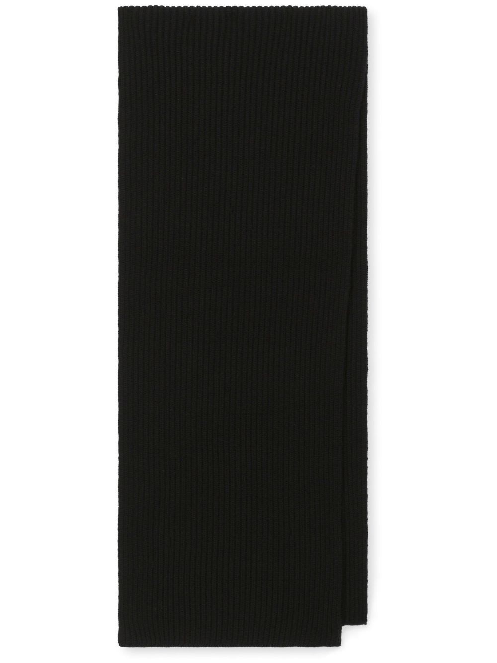 Dolce & Gabbana Cashmere Scarf Ribbed Edge In Black