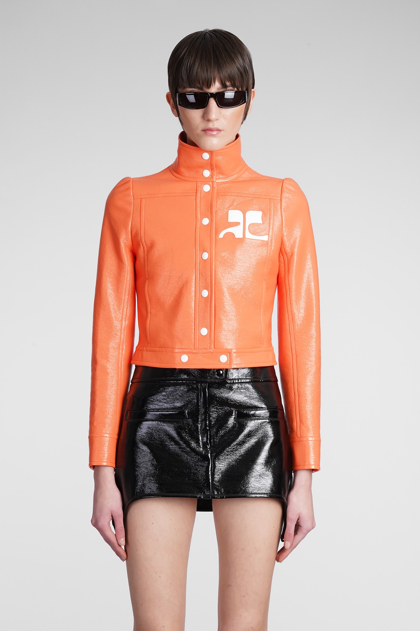 COURRÈGES CASUAL JACKET IN ORANGE POLYESTER