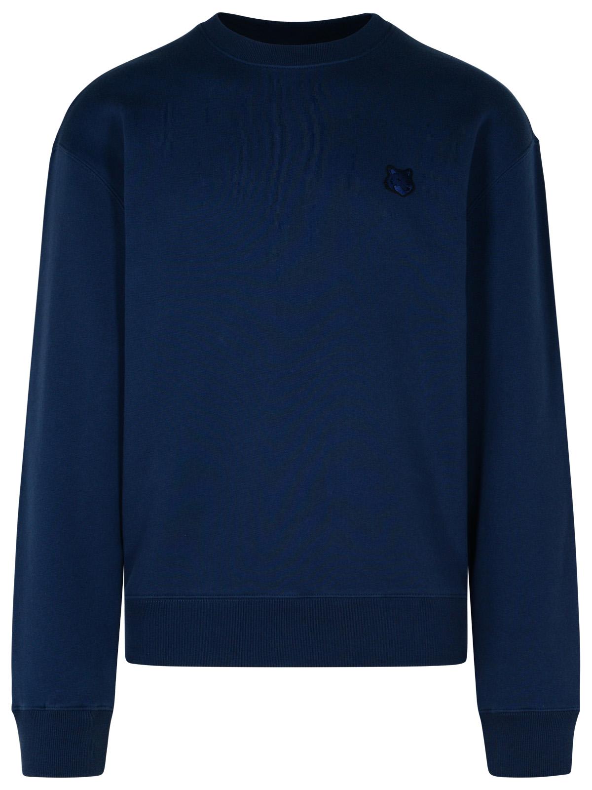 Shop Maison Kitsuné Navy Cotton Sweatshirt