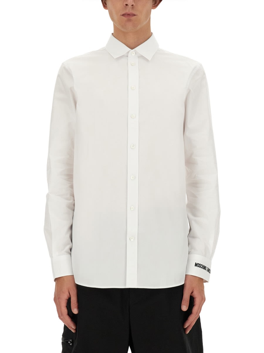 Shop Moschino Cotton Shirt In White