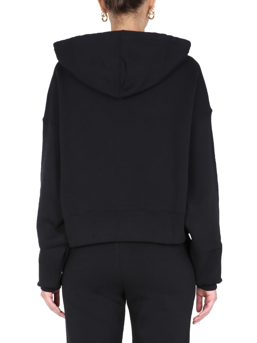 Shop Msgm Cropped Sweatshirt In Black