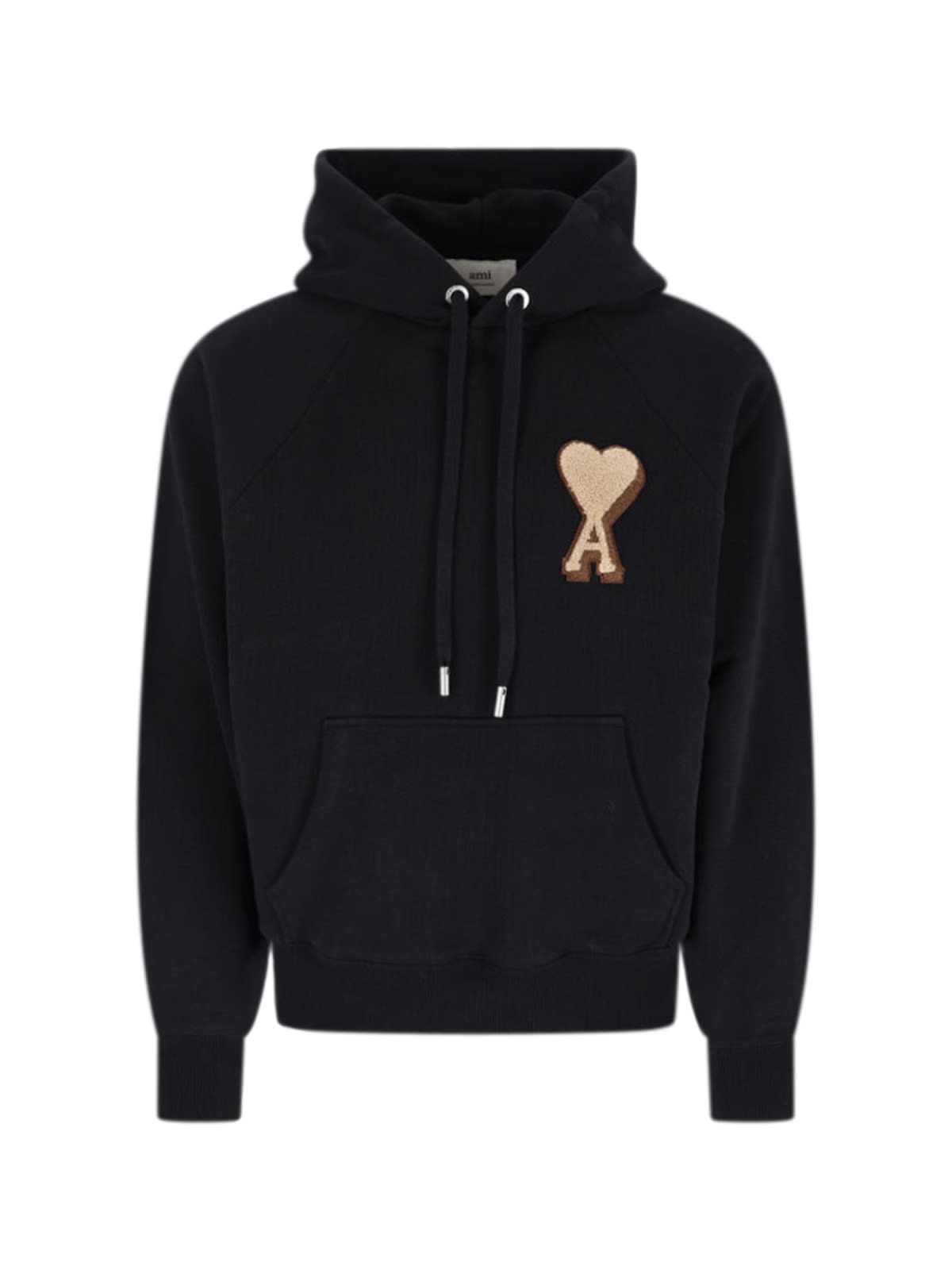 Ami Alexandre Mattiussi Ami Paris Black Ami De Coeur Hoodie Men In Black