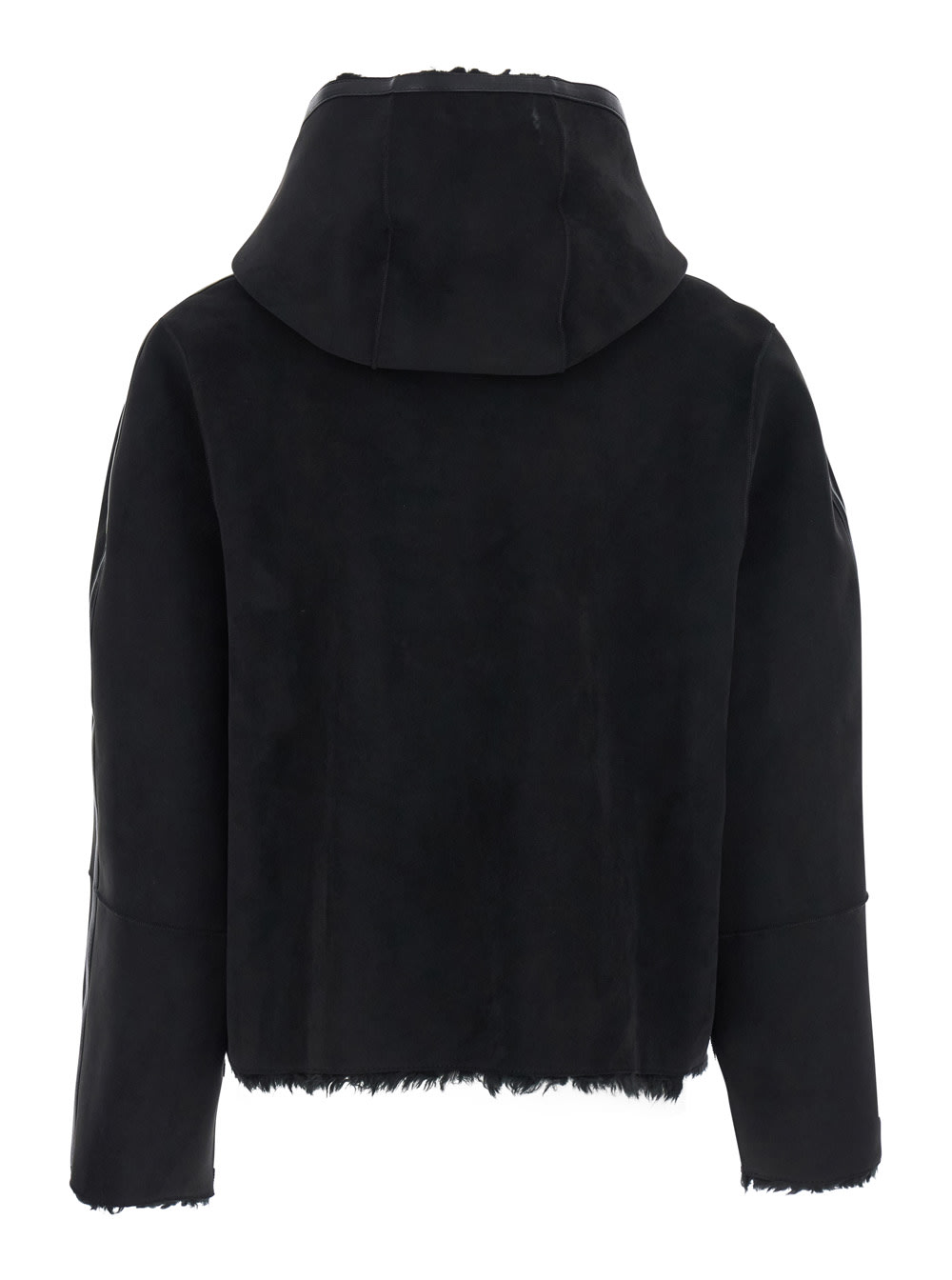 Low Classic Reversible Duffle Short Coat In Black