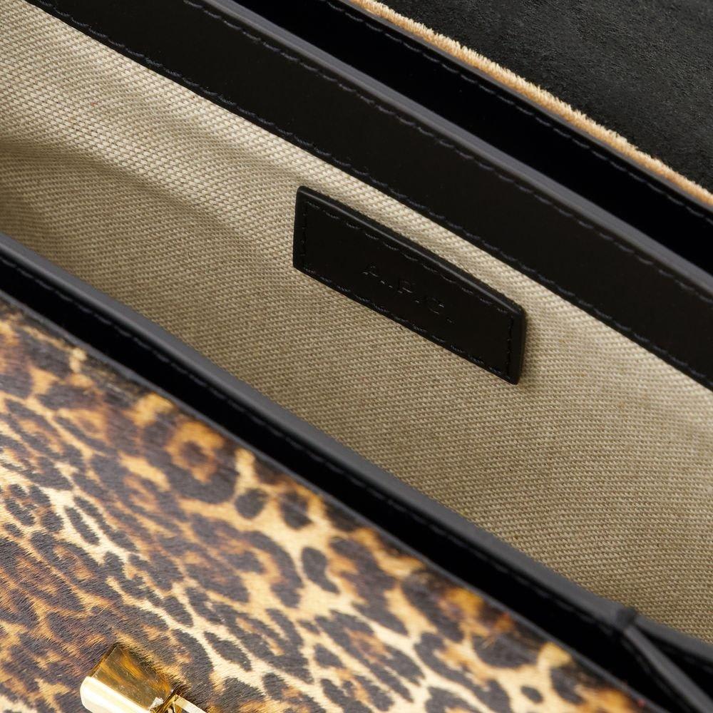 Apc A.p.c. Leopard Printed Small Shoulder Bag In Nero