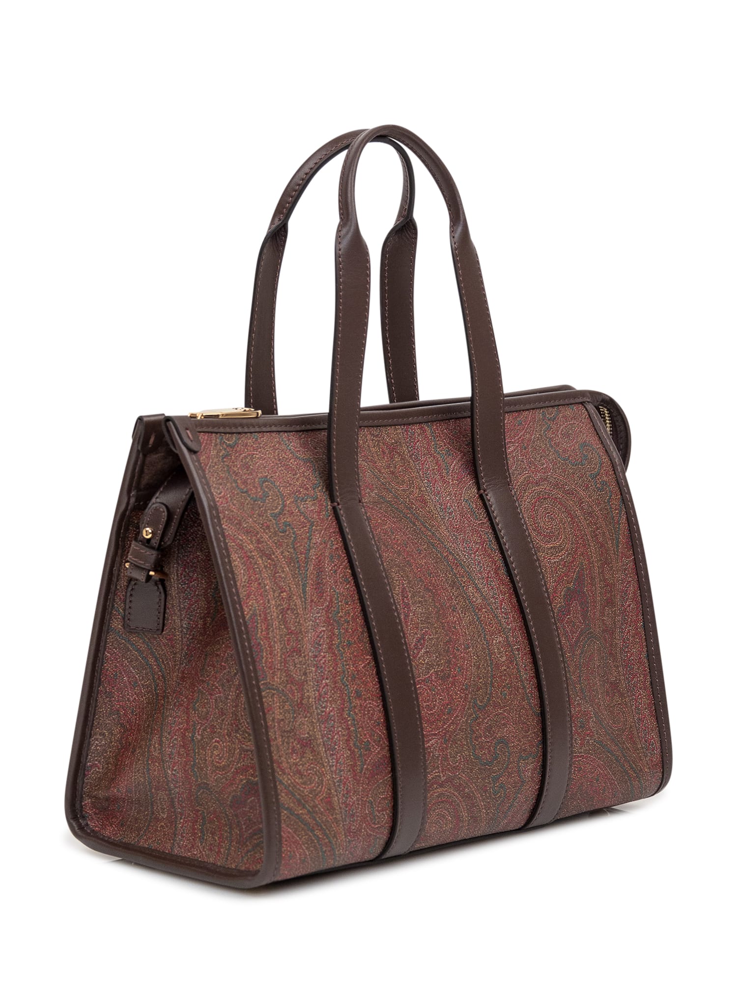 Shop Etro Paisley Medium Bag In Marrone