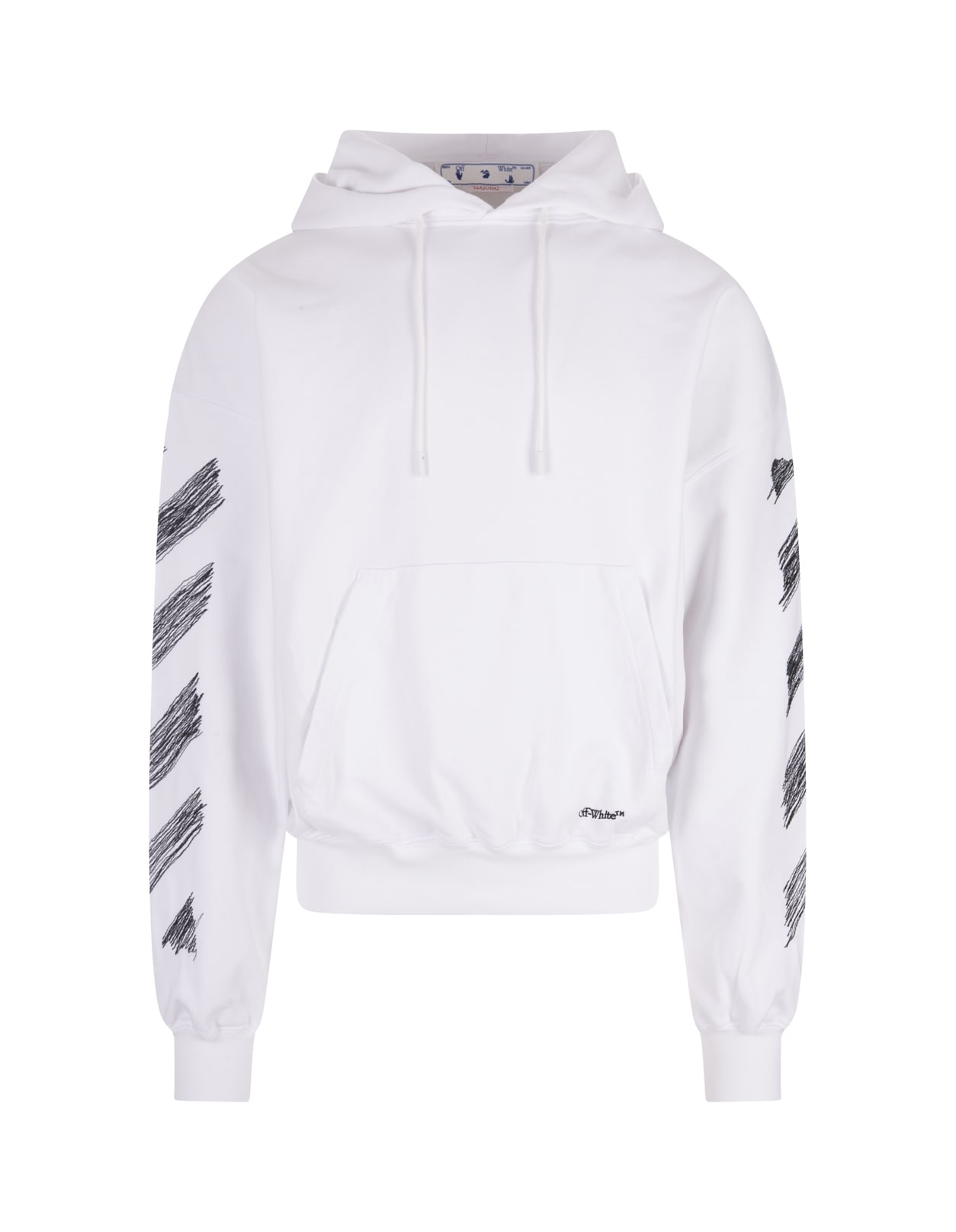 OFF-WHITE WHITE DIAG SCRIBBLE HOODIE