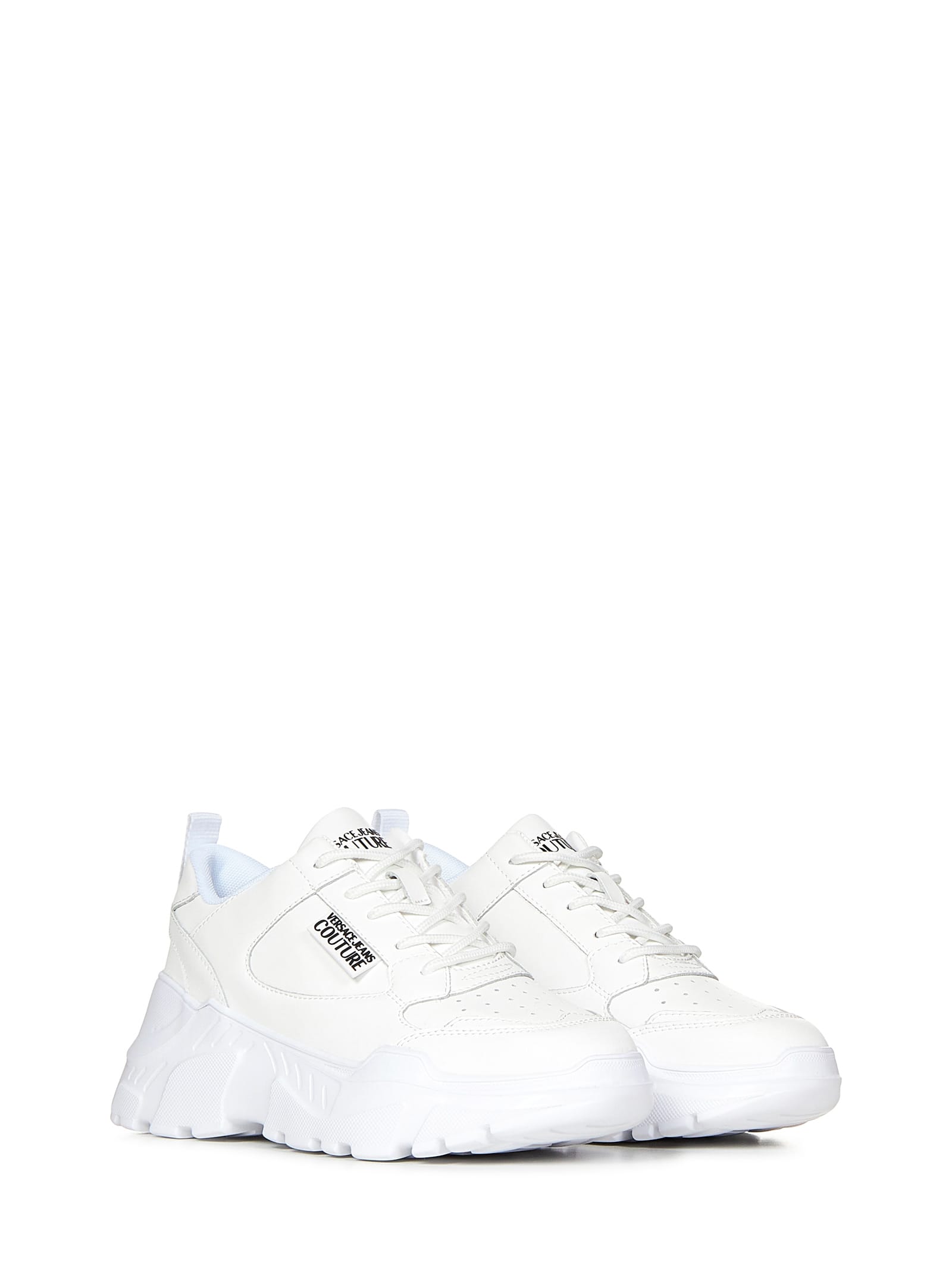 Shop Versace Jeans Couture Speedtrack Sneakers In White