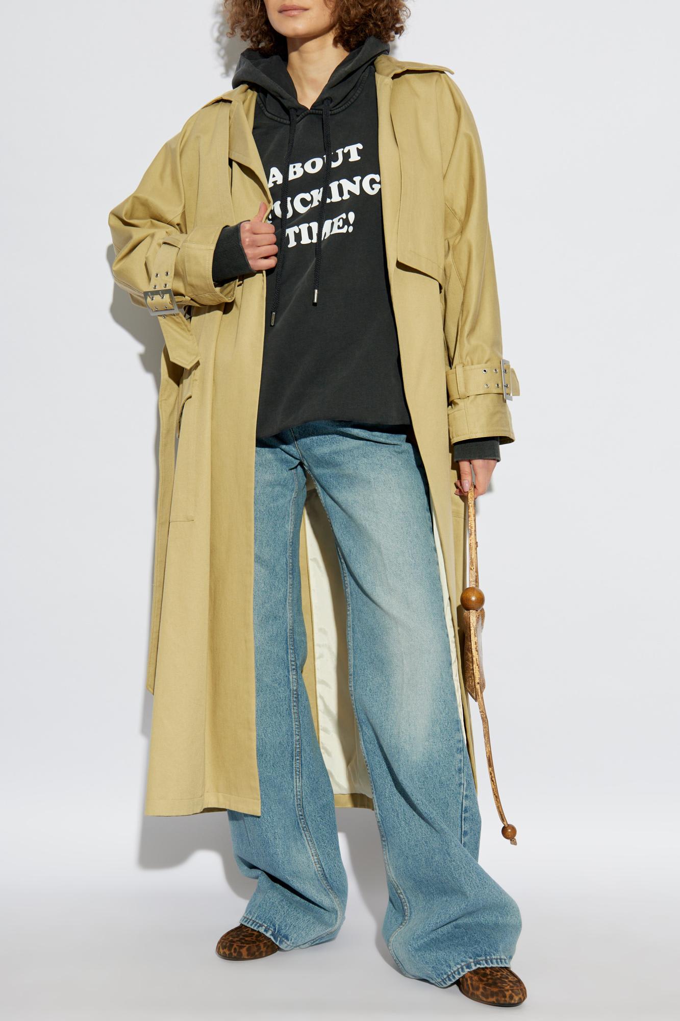 Stella Mccartney About Fucking Time! Hoodie In Washed Black
