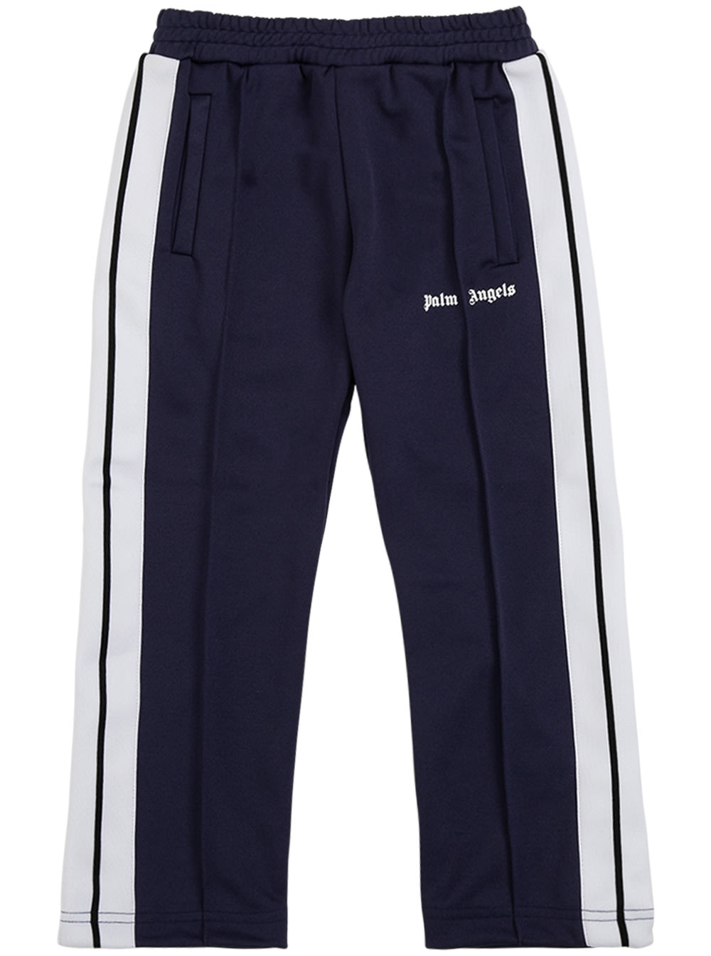 Palm Angels Blue Technical Fabric Trousers With Logo Print